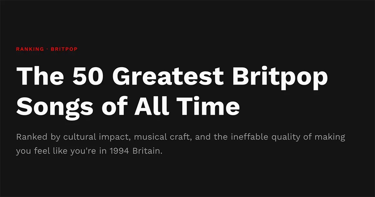 Best Britpop Albums Ranked